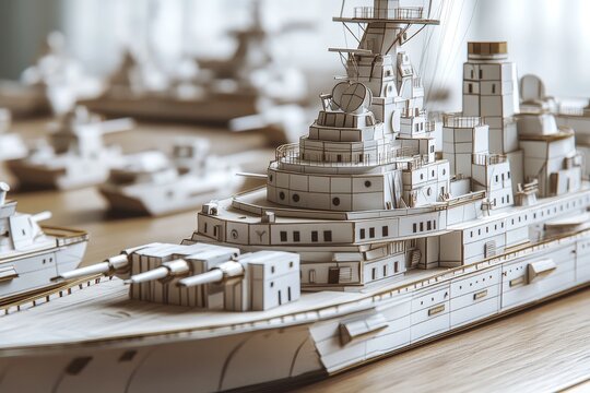 Ship, war, military, mock-up, technology, technique, model, and mode are all associated with one another