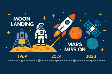 Space exploration timeline from moon landing to mars mission