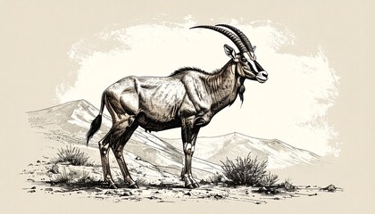 A majestic antelope in a mountainous landscape