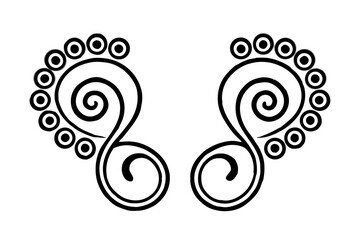 Ornamental Footprint Icon – Symbol of Tradition, Culture, and Decorative Art