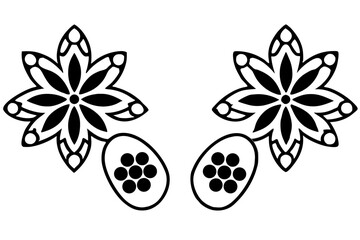 Symmetrical Floral and Seed Icons – Symbol of Nature, Botany, and Decorative Design