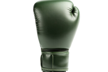 Green boxing glove isolated on transparent background. Green boxing glove shown detailed stitching and smooth leather surface isolated on white background.