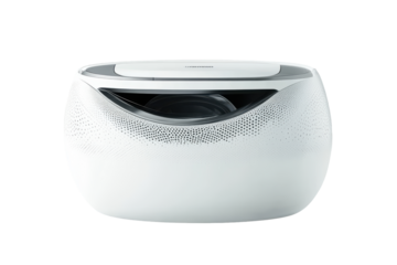 Modern white compact washing machine isolated on transparent background. Modern white washing machine a sleek and efficient white washing machine isolated on white background.