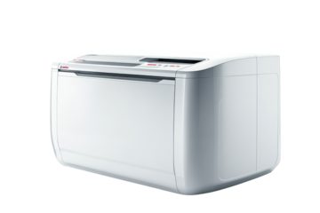 Modern white compact washing machine isolated on transparent background. Modern white washing machine a sleek and efficient white washing machine isolated on white background.