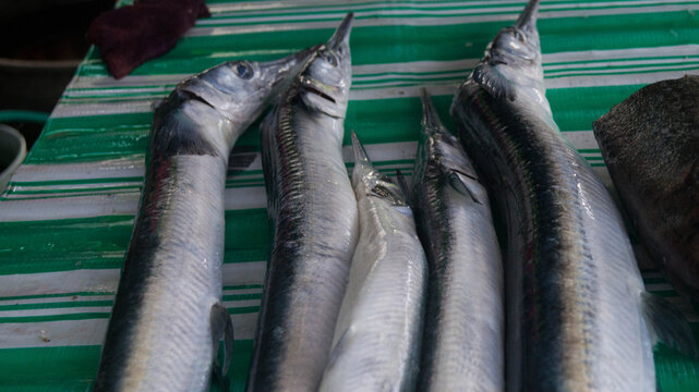 A photograph of raw fishes for sale at a small area in Kalibo, Aklan, Philippines. The fishes are from Antique, Panay, Philippines. 