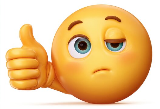 Smiling emoticon with thumbs up