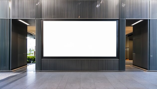 a conference entrance a blank billboard is there for mock up