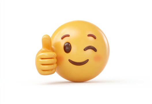 Smiling emoji winking, giving thumbs up (2)