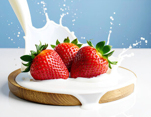 strawberries and milk