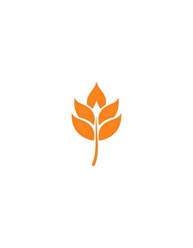 Orange stylized wheat or grain sprig