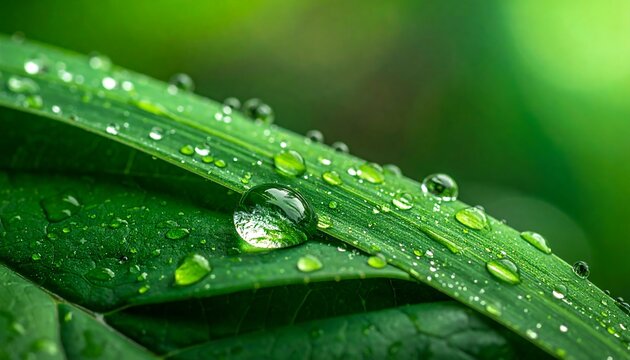 Close-up of dewy green leaf
