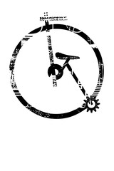 Vector Mechanical clock with wrench and gear elements.