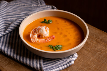 Red Gazpacho with Shrimp 