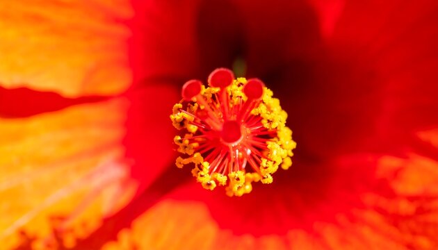 Close-up of hibiscus flower pistil