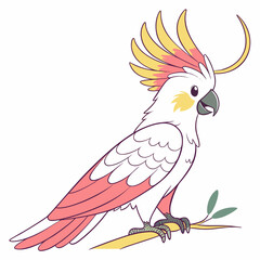 Cartoon sulphur crested cockatoo vector illustration