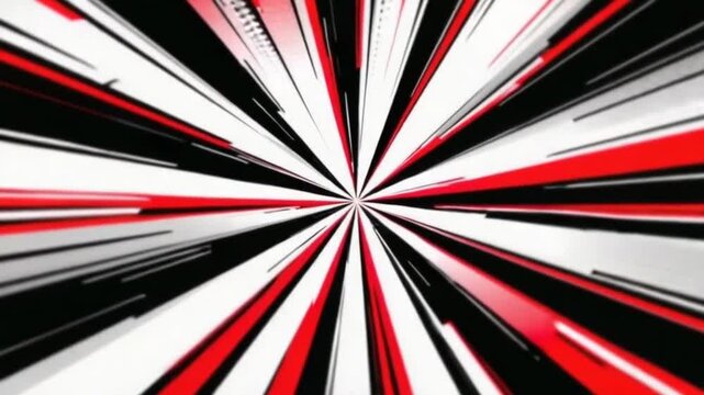 Dynamic abstract motion graphics explode with vibrant red white and black energy creating a sense of speed and excitement for modern media projects