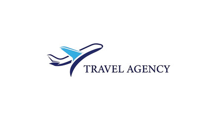 Modern airplane icon for travel agency, symbolizing global journeys and adventure