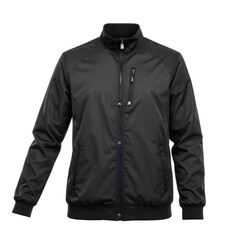 Black men's bomber jacket, zip-up, casual style