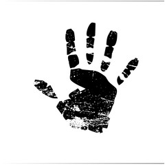 Vector Black Handprint with Textured Details