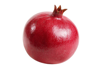 Ripe pomegranate isolated on transparent background with clipping path, cutout PNG for product mockup or design use