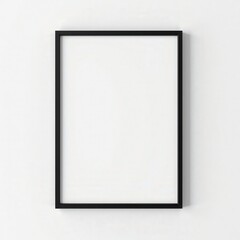 Minimalist Black Frame on White Wall for Art Display or Decoration