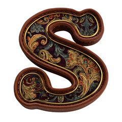 Ornate leather letter s design