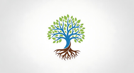 Vibrant tree with spreading branches and strong roots symbolizes growth and life