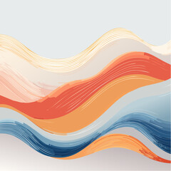 Obraz premium Flowing Abstract Waves in Pastel and Bold Colors