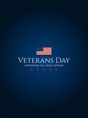 Fototapeta premium Happy Veterans Day United States of America background vector illustration