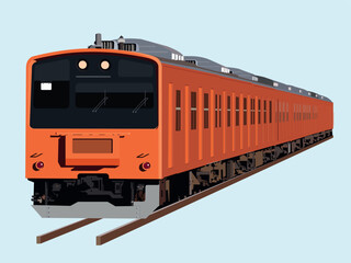 Obraz premium Orange Train Vector Illustration 1
