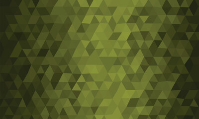 Dense Low Poly Geometric Mosaic in Muted Green and Dark Tones abstract background