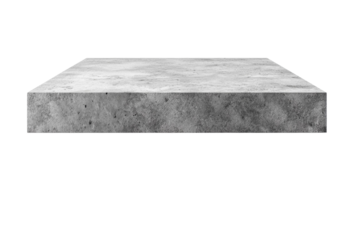 A grey slab of concrete sits on a white background