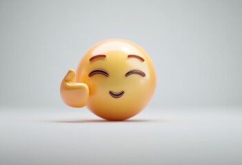 Fototapeta premium 3D smiling emoji with thumbs up