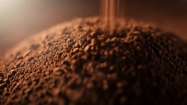 Chocolate powder avalanche with cocoa particles