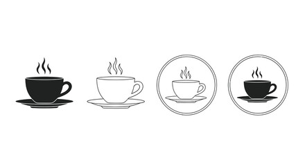 Hot coffee tea cup simple vector illustration icon design