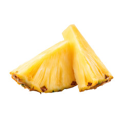 Pineapple slices close up isolated