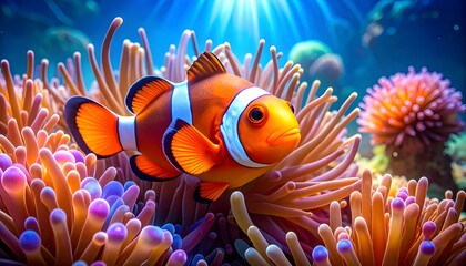Clownfish Amidst Coral Reef A Vibrant Underwater Scene