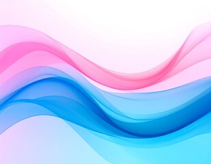 Fototapeta premium Abstract background with flowing, translucent pink and blue waves