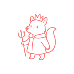 Cute cartoon cat with butterfly wings