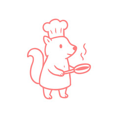 Cute cartoon cat wearing a hooded jacket