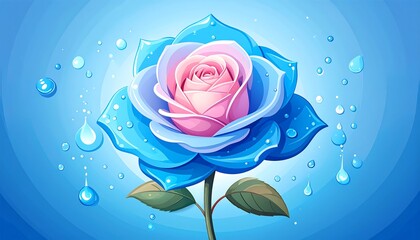Vibrant rose with water droplets