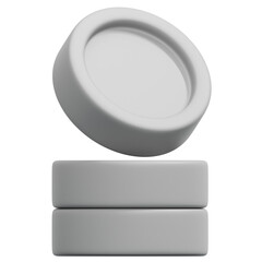3D Silver Coin Icon