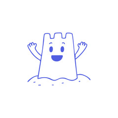 Simple black line drawing of a cartoon cat, sitting, with a star above its head