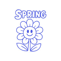 Cute cartoon bear wearing a flower collar