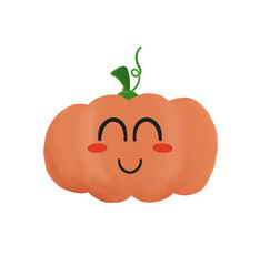 Cute Orange Pumpkin Clipart for Autumn and Halloween