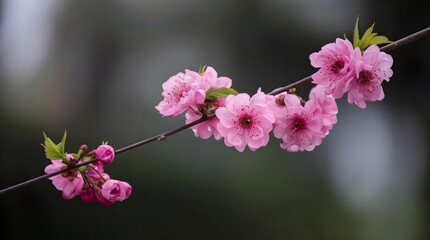 Cherry blossoms bloom on the branches