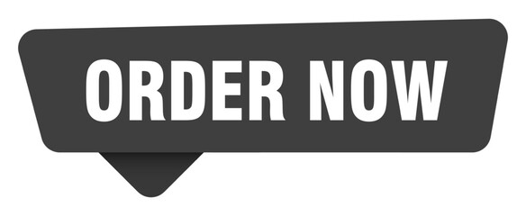 order now black sign isolated on transpatent background. order now sticker