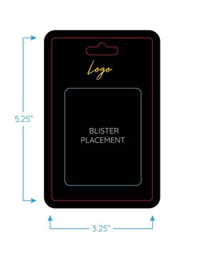 Blister Card Vector Package Template with Dimensions, Dieline, Bleed, and Mockup Image