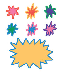 Illustration set element retro spark boom unique design