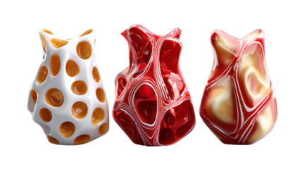 red and yellow vase isolated